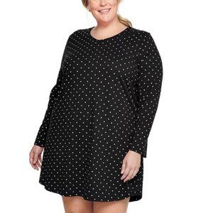 Croft & Barrow Dot Long Sleeve Sleepshirt 1X